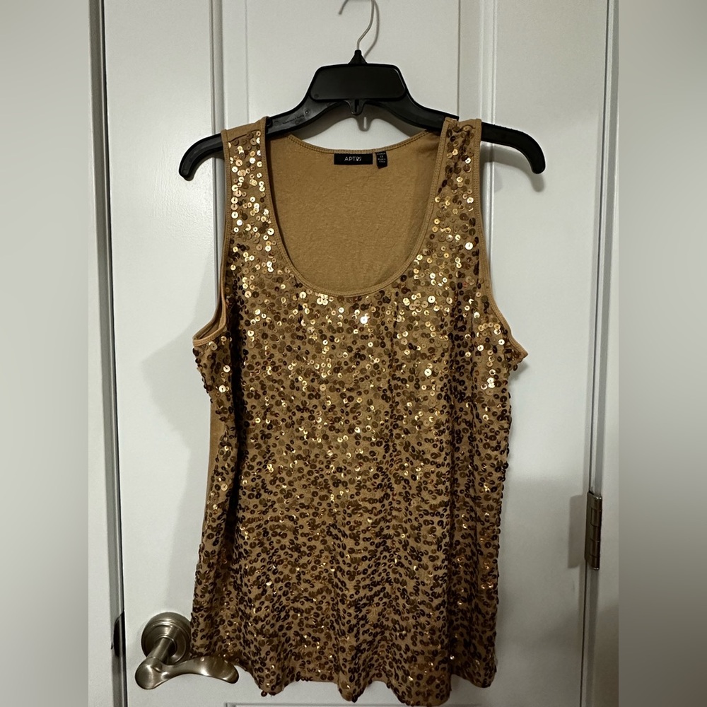 Apt. 9 Gold Sequin Tank Top